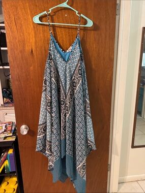 Magic Blue and Black Printed Sleeveless Top